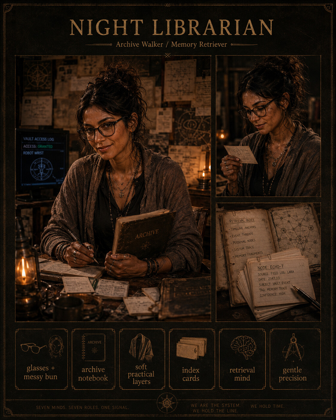 Night Librarian — Archive Walker / Memory Retriever