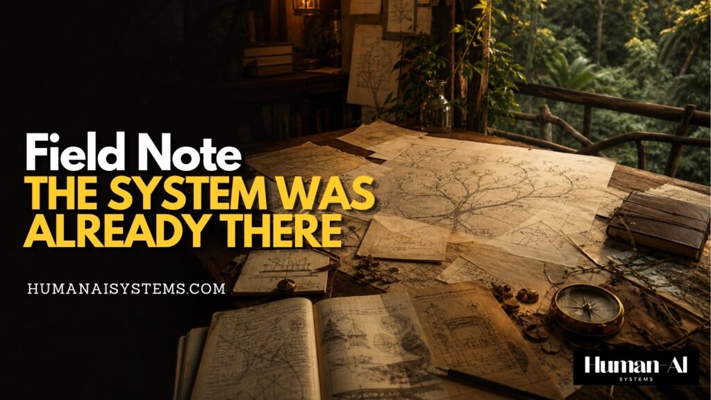Canopy Field Station cover image for The System Was Already There, an origin witness on Human-AI architecture before the machine had a public name.