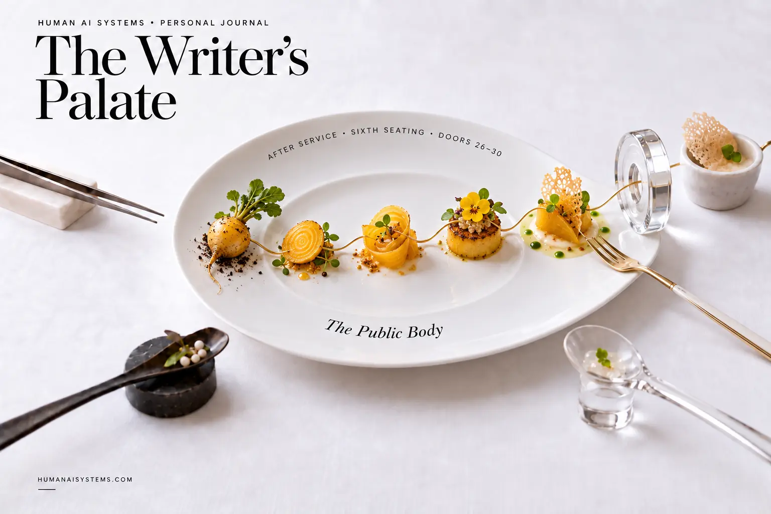 The Writer’s Palate After Service – Seating 6